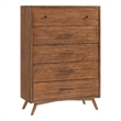 Martin Svensson Home Mid-Century Modern Cinnamon 5 Drawer Wood Chest
