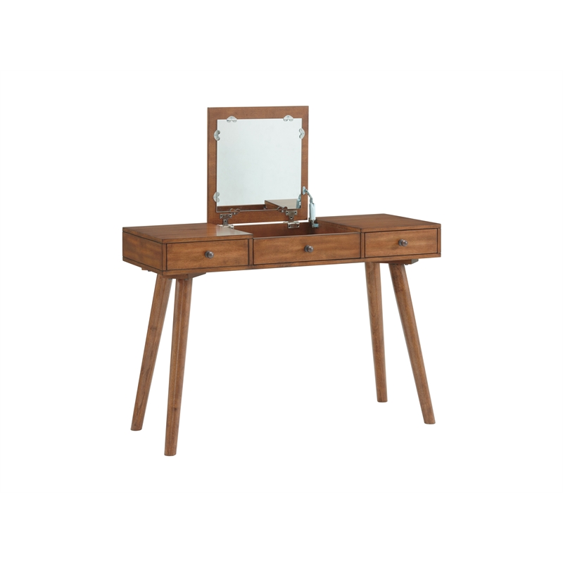Martin Svensson Home Mid-Century Modern Cinnamon Vanity/Desk with Mirror