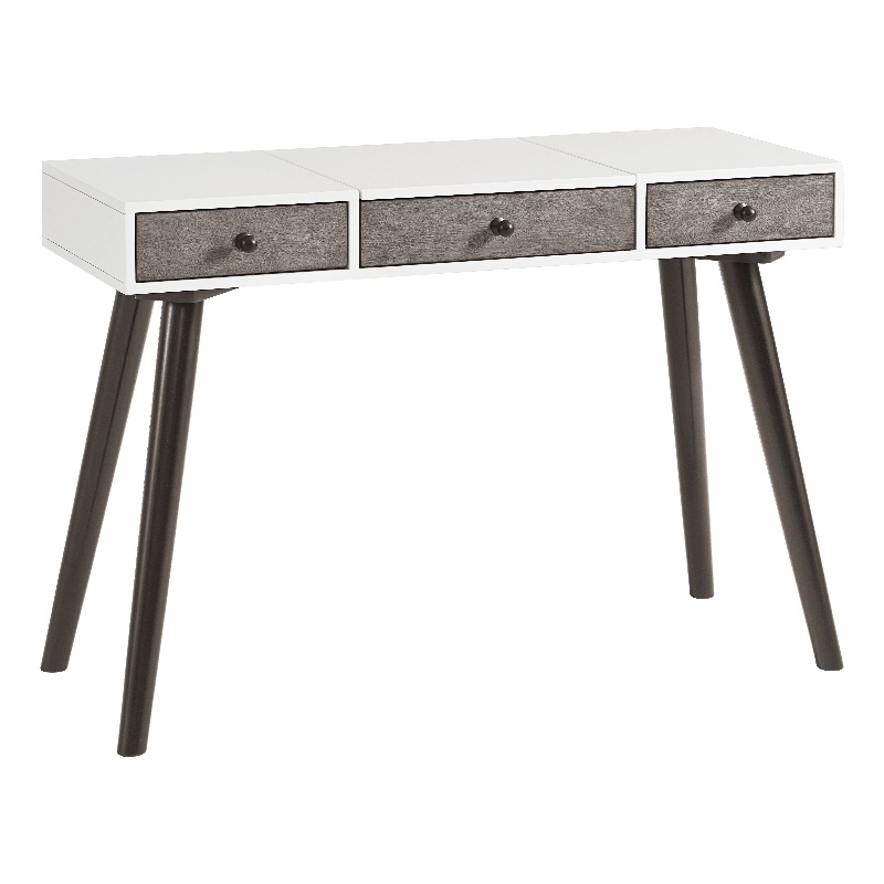 Martin Svensson Home Mid-Century Modern White/Gray/Black Vanity/Desk w/Mirror