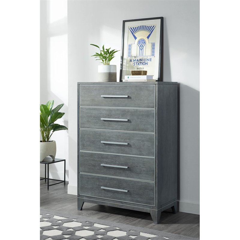 Martin Svensson Home Memphis 5 Drawer Slate Gray Chest