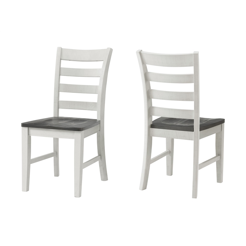 Monterey Solid Wood White Stain and Gray Dining Chair (Set of 2)