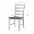 Monterey Solid Wood White Stain and Gray Dining Chair (Set of 2)