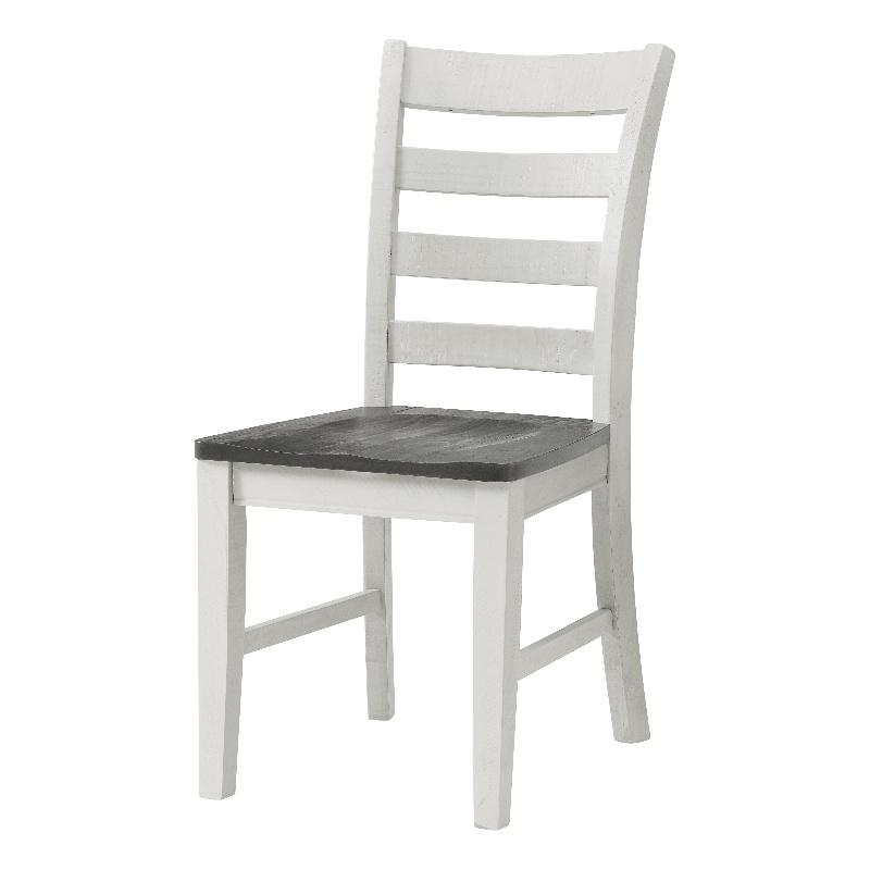 Monterey Solid Wood White Stain and Gray Dining Chair (Set of 2)