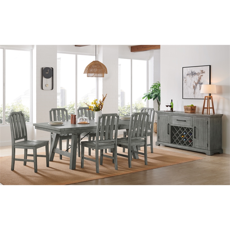 Beach House Solid Wood Dove Gray Dining Chair (Set of 2)