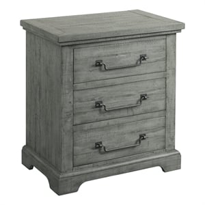 Beach House Solid Wood Dove Gray 2 Drawer Nightstand