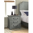 Beach House Solid Wood Dove Gray 2 Drawer Nightstand