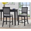 Del Mar Black and Grey Linen Counter Height Chair (Set of 2)
