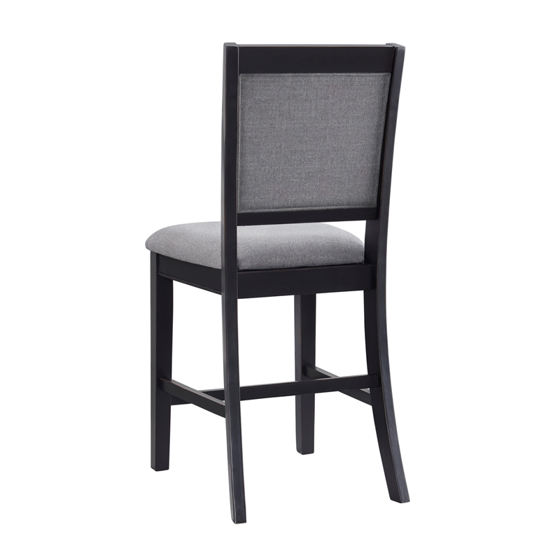 Del Mar Black and Grey Linen Counter Height Chair (Set of 2)
