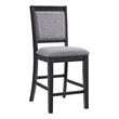 Del Mar Black and Grey Linen Counter Height Chair (Set of 2)