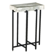 View Point White Genuine Marble Top 24-Inch Tall Modern Accent End Table