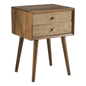 Dylan 25&quot High 2-Drawer Solid Acacia Wood Chestnut End Table