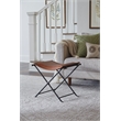 Billings Top Grain Leather Cinnamon Saddle Seat Accent Stool Bench
