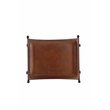 Billings Top Grain Leather Cinnamon Saddle Seat Accent Stool Bench