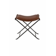 Billings Top Grain Leather Cinnamon Saddle Seat Accent Stool Bench