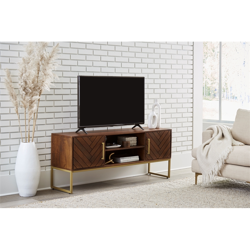 San Marino Mid-Century Modern 2-Door Wood TV Stand for TVs up to 60