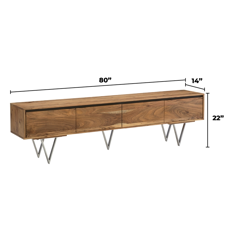 Martin Svensson Home Maranello 4-Door Wood TV Stand for TVs up to 85