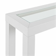 Cordero Wood and Glass Top White Sofa Console Entryway Table