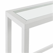 Cordero Wood and Glass Top White Console Bar Table with Power and Stools Set