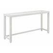Cordero Wood and Glass Top White Console Bar Table with Power and Stools Set