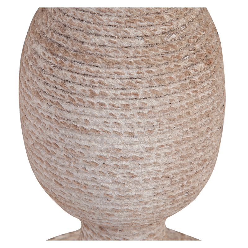 Martin Svensson Home Kinney Round Solid Wood and Jute End Table in Whitewash