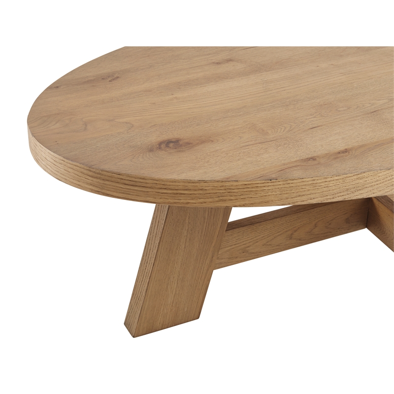 Martin Svensson Home BoHo Oval Wood Coffee Cocktail Table in Natural Prairie Oak