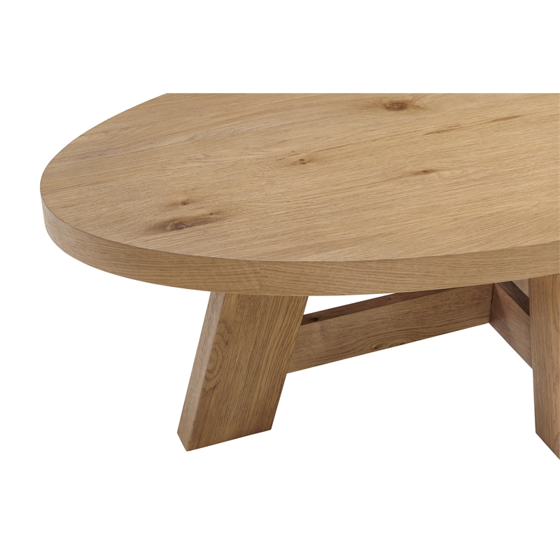 Martin Svensson Home BoHo Oval Wood Coffee Cocktail Table in Natural Prairie Oak