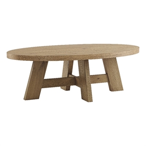 Martin Svensson Home BoHo Oval Wood Coffee Cocktail Table in Natural Prairie Oak
