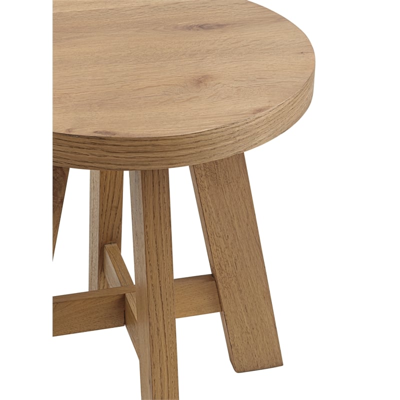 Martin Svensson Home BoHo Round Wood End Side Table in Natural Prairie Oak