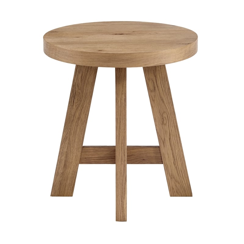 Martin Svensson Home BoHo Round Wood End Side Table in Natural Prairie Oak