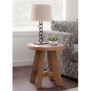 Martin Svensson Home BoHo Round Wood End Side Table in Natural Prairie Oak