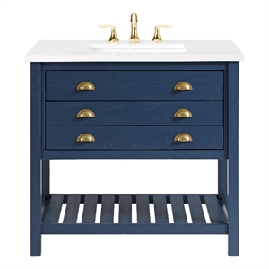 Martin Svensson Home Monterey 37&quot Wood Single Bathroom Vanity Blue