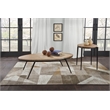 Florence Natural Solid Wood Top and Black Metal Base Oval Coffee Table