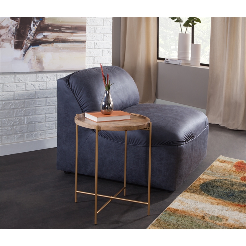 Martin Svensson Home Hemingway Round Tray Top Wood End Table in Natural