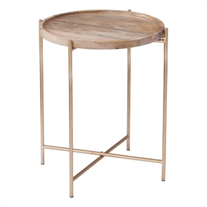 Martin Svensson Home Hemingway Round Tray Top Wood End Table in Natural