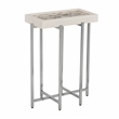 View Point Stone Top Table with Wood Frame - White Agate and White Wood