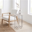 View Point Stone Top Table with Wood Frame - White Agate and White Wood