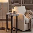 View Point Stone Top Table with Wood Frame - Coal Agate and Gray Wood