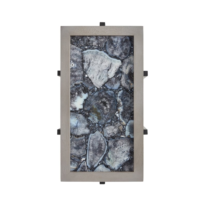 View Point Stone Top Table with Wood Frame - Coal Agate and Gray Wood