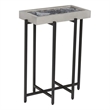 View Point Stone Top Table with Wood Frame - Coal Agate and Gray Wood
