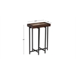 View Point Stone Top Table with Wood Frame - Dark Smoke and Brown Wood