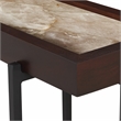 View Point Stone Top Table with Wood Frame - Dark Smoke and Brown Wood