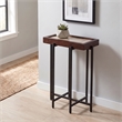 View Point Stone Top Table with Wood Frame - Dark Smoke and Brown Wood