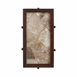 View Point Stone Top Table with Wood Frame - Dark Smoke and Brown Wood