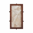 View Point Stone Top Table with Wood Frame - Light Smoke and Brown Wood