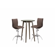 New Spec Mid Century Modern Wood Bar Table Set in Cappuccino