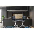 New Spec Adjustable Faux Leather Swivel Bar Stool in Black (Set of 2)