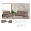 New Spec Renzo Leather Sofa and Loveseat Set in Gray