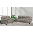 New Spec Renzo Leather Sofa and Loveseat Set in Gray