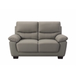 New Spec Renzo Leather Sofa and Loveseat Set in Gray