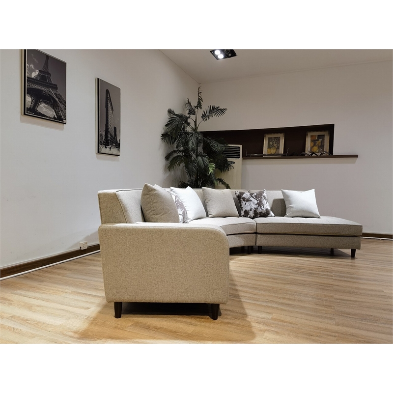 New Spec Valencia Mid Century LHF Sectional in Beige